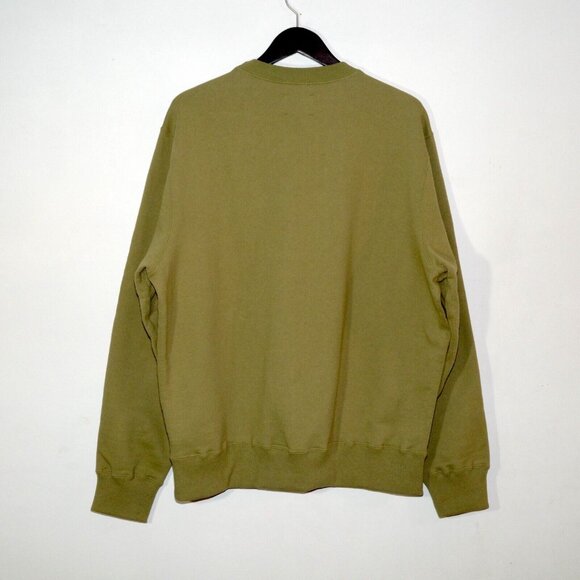 Aime Leon Dore x Drake's ALD Crest Logo Crewneck Sweatshirt Olive Green Mens XL - Picture 2 of 9